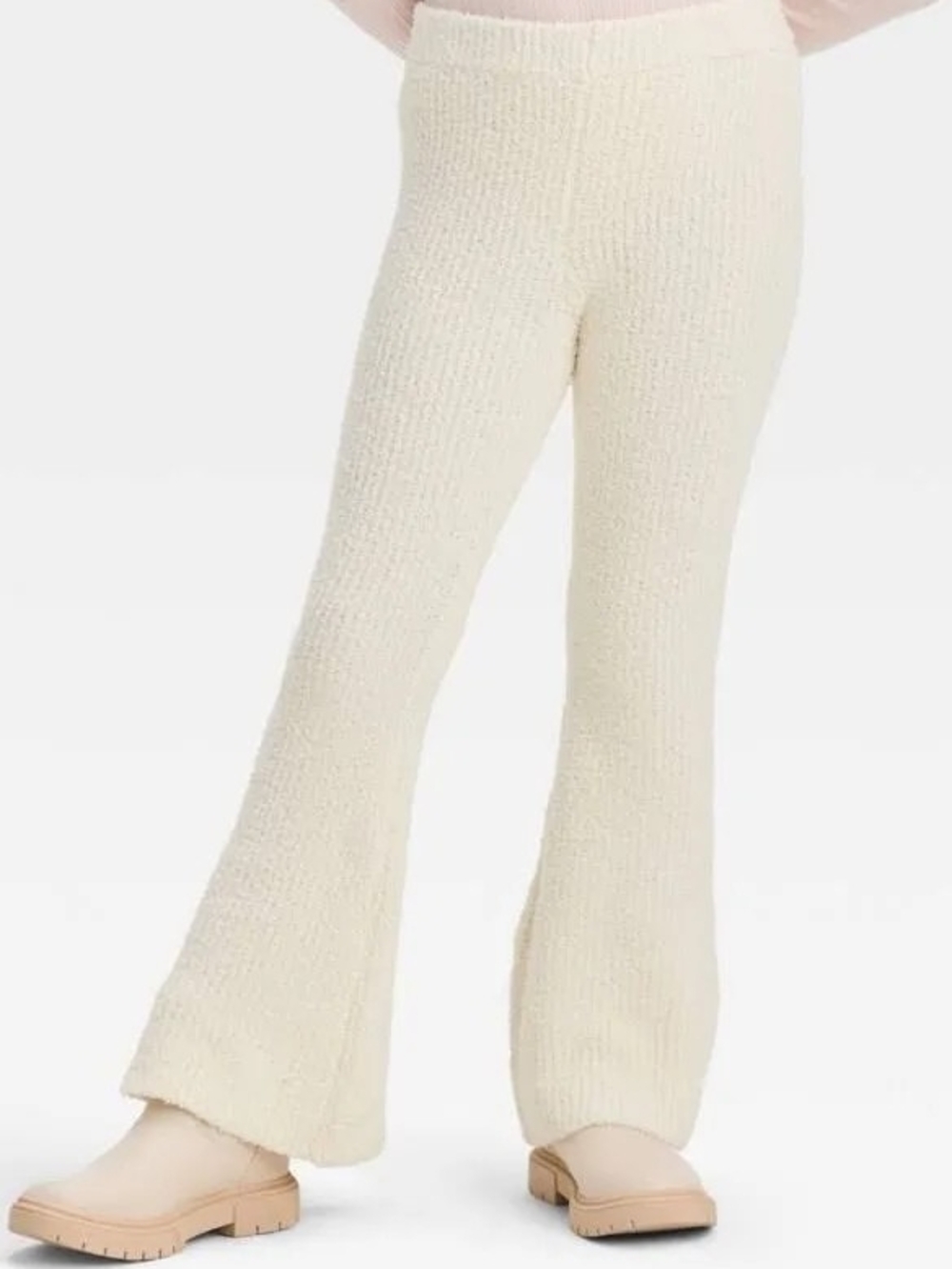 art class Cozy Cream Knit Flared Lounge Pants For Girls Size M 7/8